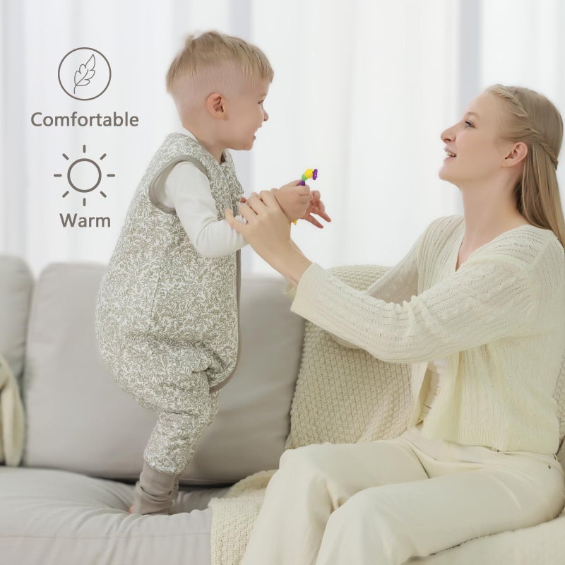 Mosebears كيس نوم للأطفال من موسيبيرز مع أقدام، كيس نوم شتوي للأطفال الصغار، سميك 2.5 توج (6-18 شهرًا، 28-34 بوصة) - Image 2